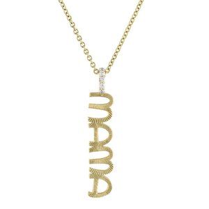 Golden Glamour 14K (or 18k upon request) Gold Textured Letter MAMA Necklace